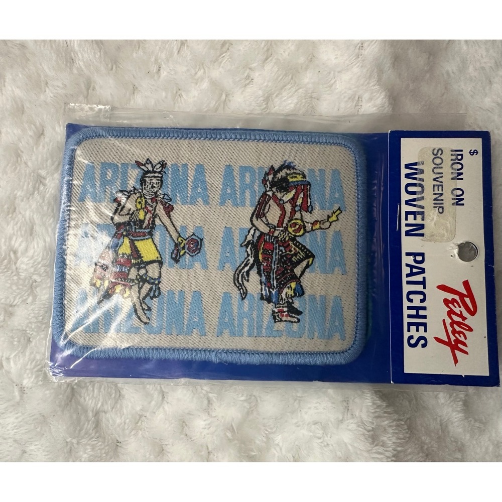 Vintage Petley Studios Arizona Souvenir Woven Patch Iron On Native Dancers New